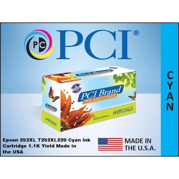 Pci Pci Epson T252Xl220 252Xl Cyan Inkjet Cartridge 1.1K High Yield For T252XL220-PCI - main